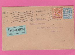 United Kingdon - Air Mail Letter 1920 London For Paris (France) Perforated Stamps - Marcophilie