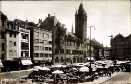 CPA Basel, Blick Auf Den Marktplatz Und Rathaus, Christen Comestibles - Autres & Non Classés