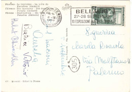 CARTOLINA FIRENZE BATTISTERO CON ANNULLO TARGHETTA BELLAGIO - 1946-60: Poststempel
