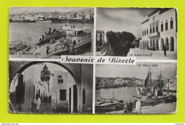 Tunisie BIZERTE N°2 En 4 Vues Le Nouveau BAC Bateau Cargo Peugeot 202 Cabriolet écrite De Karouba En 1956 - Tunisia