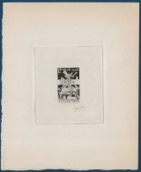 TUNISIE 1955 épreuve D'artiste N°397 12f En Noir Les Métiérs " BRODERIE " Signée Du GRAVEUR GANDON TTB - Andere & Zonder Classificatie