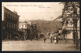 AK Valparaíso, Avenida Francia Y Monumento Del Mismo Nombre  - Chile