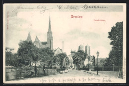 AK Breslau, Dombrücke, Kirche  - Schlesien