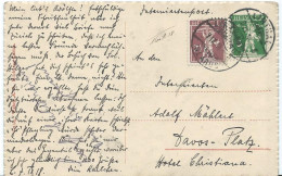 CARTE POSTALE 1918 AVEC 2 TIMBRES ET CACHET DE LINTHAL - INTERNIERENPOST - - Storia Postale