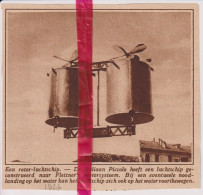 Rotor Luchtschip Systeem Flettner Door Italiaan Piccolo - Orig. Knipsel Coupure Tijdschrift Magazine - 1926 - Unclassified