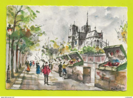 75 PARIS N°1 NOTRE DAME Et Les BOUQUINISTES Illustrateur Zoé - Notre Dame De Paris