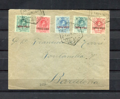 1924.ESPAÑA.CARTA CIRCULADA DE MALAGA A BARCELONA CON EDIFIL 292/96.SERIE COMPLETA - Lettres & Documents