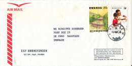 Rwanda Air Mail Cover Sent To Denmark 17-9-1986 Topic Stamps - Storia Postale