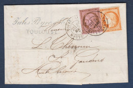 Cérès N° 54 Et 38 Sur Lettre De Toulouse - 1871-1875 Ceres