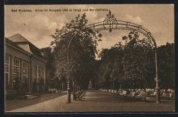 AK Bad Kudowa, Allee Im Kurpark Und Wandelhalle  - Schlesien