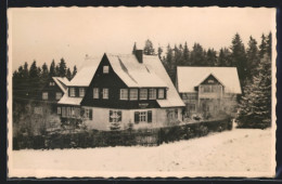 AK Oberbärenburg I. Erzg., Ortspartie Im Schnee  - Autres & Non Classés