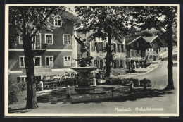 AK Miesbach, Strassenpartie Mit Geschäften Und Michaelsbrunnen  - Miesbach