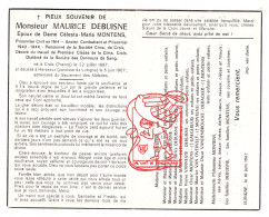 DP Maurice Debuisne ° Croix FR Nord 1897 † Herseaux Mouscron 1967 Montens Penson Pouget Liagre Maret Vanneste Gaegebeur - Devotion Images