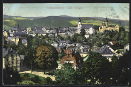 AK Schwarzenberg I. Sächs. Erzgeb., Teilansicht Mit Kirche  - Schwarzenberg (Erzgeb.)