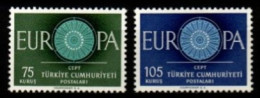 TURQUIE    -    EUROPA    -   1960 .   Y&T N° 1567 à 1568 ** - Ongebruikt