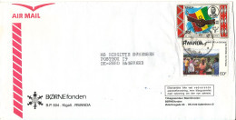 Rwanda Air Mail Cover Sent To Denmark Topic Stamps - Brieven En Documenten