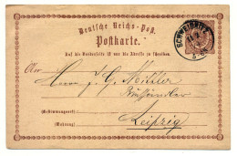Firmen-Ganzsache Postkarte, L. Heege Schweidnitz 1874 Nach Leipzig - Briefkaarten