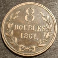 GUERNESEY - 8 DOUBLES 1864 - KM 7 - GUERNSEY - Guernsey