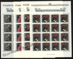 Liechtenstein 1984 Yvert 780-83, Paintings Of Famous Visitors (III), Souvorov, Goetz...  - Full Sheetlets - MNH - Blocks & Sheetlets & Panes