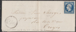 SUPERBE POSTFS Case 77 En BLEU FONCE OBLI LPC 1095 Dienville (+60€) Càd 22 - 1853-1860 Napoléon III.