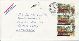 Benin Cover Sent Air Mail To Denmark 7-9-1986 Overprinted Stamps - Benin – Dahomey (1960-...)