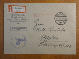 J29 GERMANY  LETTRE RECO   1938 MAGDEBOURG A  OFFLEBEN + NAZISME   +AFF. INTERESSANT+ - Covers & Documents