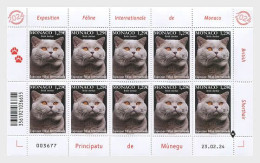 MONACO 2024 EVENTS Fauna. Animals. International Cat Show - Fine Sheet MNH - Ungebraucht