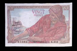 JC, Billet, France, Vingt, 20 Francs Pêcheur, 19-5-1949, 2 Scans - 20 F 1942-1950 ''Pêcheur''