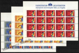 Liechtenstein 1984 Yvert 787-89, Sports, Los Angeles Summer Olympic Games  - Full Sheetlets - MNH - Bloques & Hojas