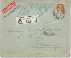 LETTRE RECOMMANDEE POUR LA FRANCE 1937 AVEC CACHET DE LAUSANNE - Covers & Documents