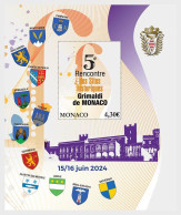 MONACO 2024 EVENTS Coat Of Arms. 5th Meeting Of The Historical Sites Of The Grimaldis Of Monaco - Fine S/S MNH - Ungebraucht