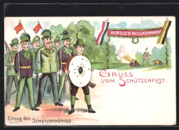 AK Gruss Vom Schützenfest, Einzug Des Schützenkönigs  - Hunting