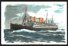 Künstler-AK Themistokles Von Eckenbrecher: Passagierschiff S. D. Kronprinzessin Cecilie Auf Hoher See  - Steamers