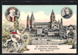 AK Mainz, 58. Generalversammlung Der Katholiken Deutschlands 1911, Portraits Von Geistlichen, Kloster-Ansicht  - Mainz
