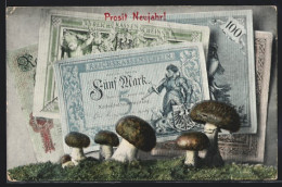 AK Deutsche Banknoten Und Pilze  - Munten (afbeeldingen)