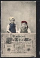 AK Kinder Mit Grosser Tausend-Mark-Banknote  - Monete (rappresentazioni)