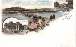 Souvenir De Lyon Prefecture Pont Guillotière Hôtel Dieu Parc De La Tête D' Or Le Chalet Litho  Briquet édit N° 27 - Autres & Non Classés