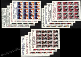 Liechtenstein 1984 Yvert 790-801, Definitive, People At Work, Red Cross - Full Sheetlets - MNH - Blocks & Sheetlets & Panes