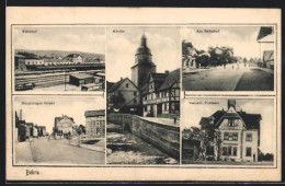 AK Bebra, Bahnhof, Kirche, Nürnberger Strasse, Kaiserl. Postamt  - Bebra