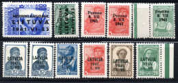 3319.BALTIC COUNTRIES GERMAN OCCUP.LOT.LITHUANIA, ESTONIA MNH,1st.ST. SEE PERF. 4th CREASED - Latvia