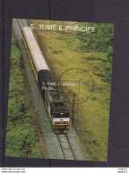 S. TOME E PRINCIPE 1989 MI-NR. Block 209 O Used - Trains