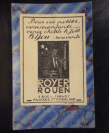 207 CHROMOS . PUBLICITE .ROYER ROUEN . RUE DES CARMES . BIJOU . SOUVENIR . ANNEE 1938 - Publicités