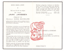 DP Jaak Janssen ° As 1896 † Genk 1965 X Maria Schreurs - Devotion Images