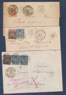 Lot De 3 Lettres Recommandées Avec Type Sage - 1876-1898 Sage (Type II)