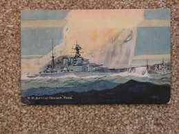 HMS HOOD BATTLE CRUISER - SALMON ART CARD - Guerre