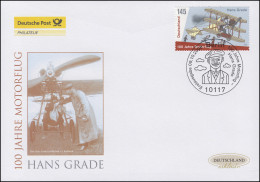 2698 Hans Grade - Motorflug In Deutschland, Schmuck-FDC Deutschland Exklusiv - Lettres & Documents