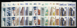 793ff SWK 15 Werte, Oberrand-Viererblöcke, Satz  ** - Unused Stamps