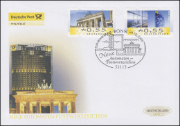 6-7 ATM-FDC Berlin/Bonn, Zwei Werte Auf Schmuck-FDC Deutschland Exklusiv - Machine Labels [ATM]