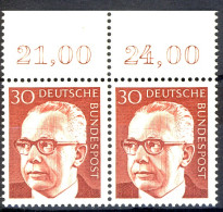 638 Heinemann 30 Pf Paar OR ** Postfrisch - Unused Stamps