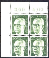 637 Heinemann 20 Pf Eck-Vbl. Ol ** Postfrisch - Unused Stamps